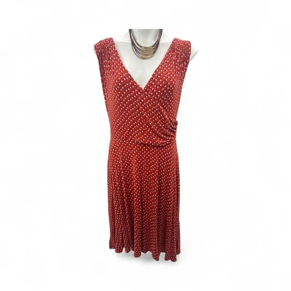 Boden Red and White Midi Dress